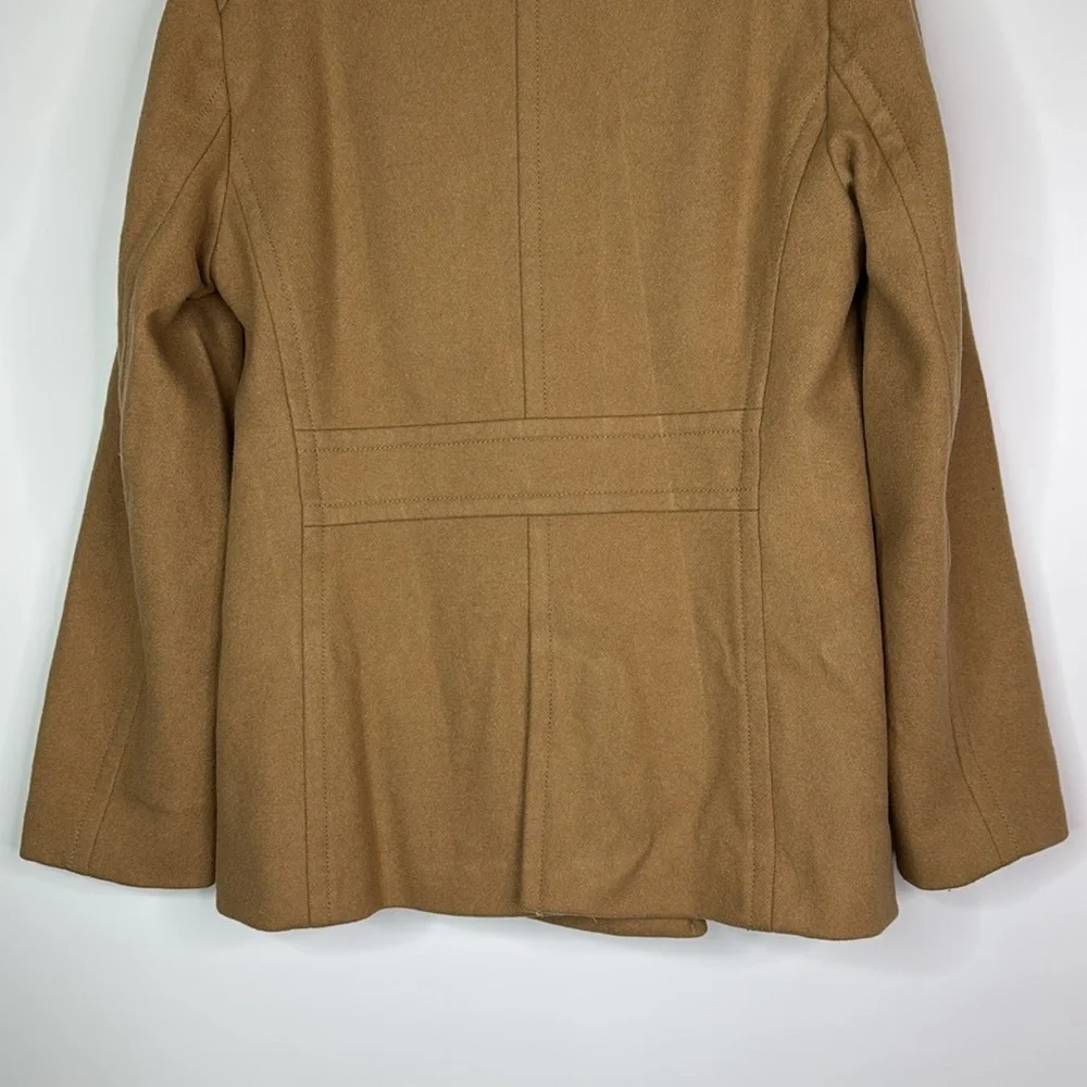 J. Crew Tan Wool Button Pea Jacket Size Small - Picture 6 of 8